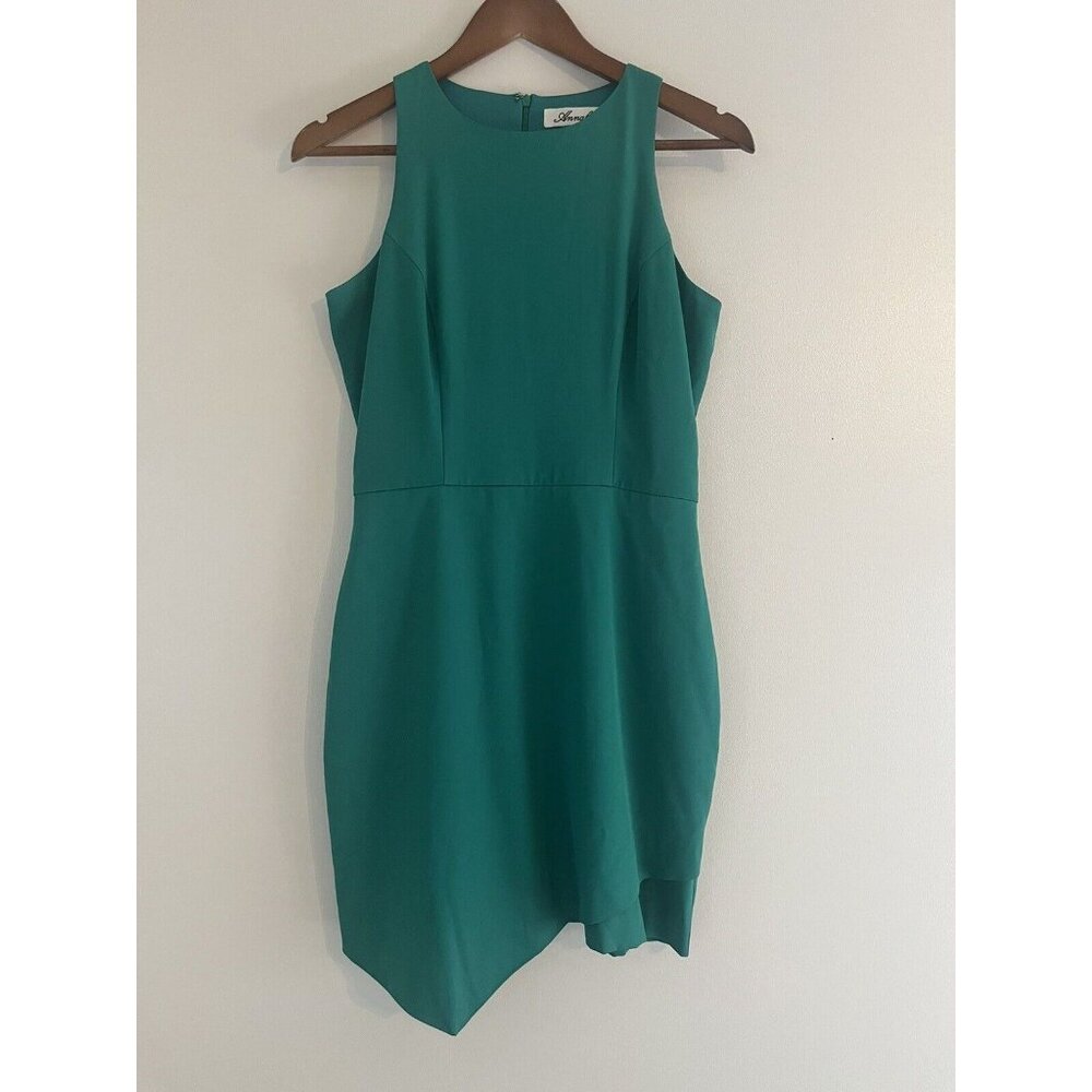 Annabella Womens Juniors Medium Green Cocktail Dress Formal